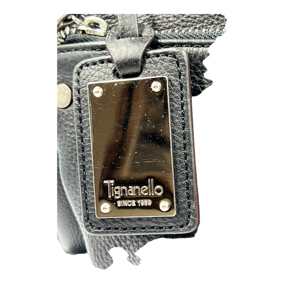 Tignanello Soft Black Leather Shoulder Handbag NWOT - Picture 2 of 8